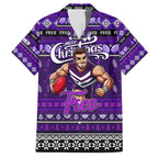 Personalized Freo Rugby Xmas Family Matching Tank Maxi Dress and Hawaiian Shirt Australia AFL Mascot