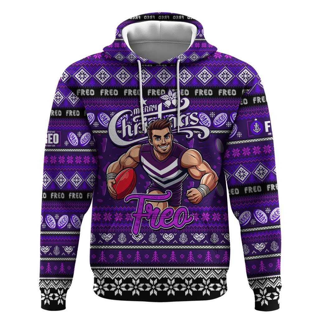 Personalized Freo Rugby Xmas Hoodie Australia AFL Mascot