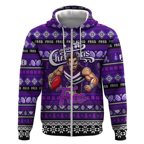 Personalized Freo Rugby Xmas Hoodie Australia AFL Mascot