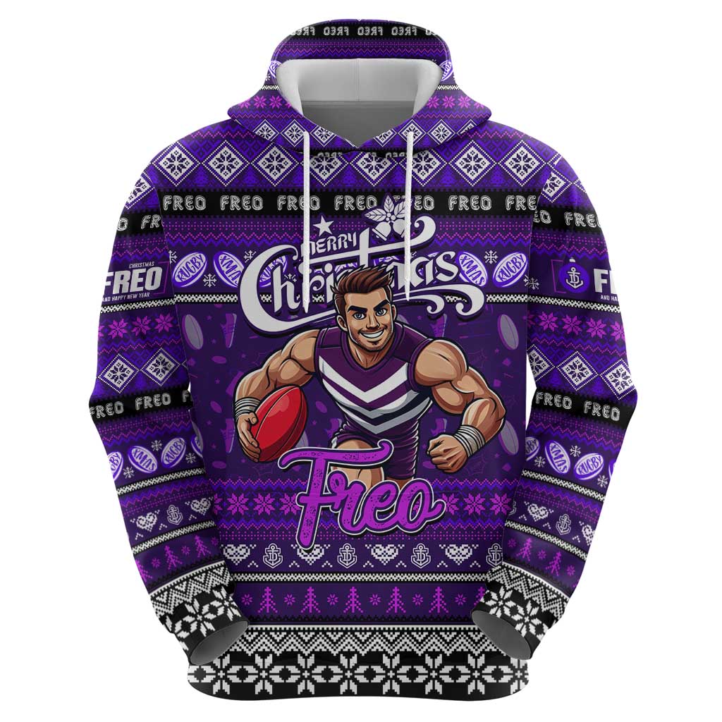 Personalized Freo Rugby Xmas Hoodie Australia AFL Mascot