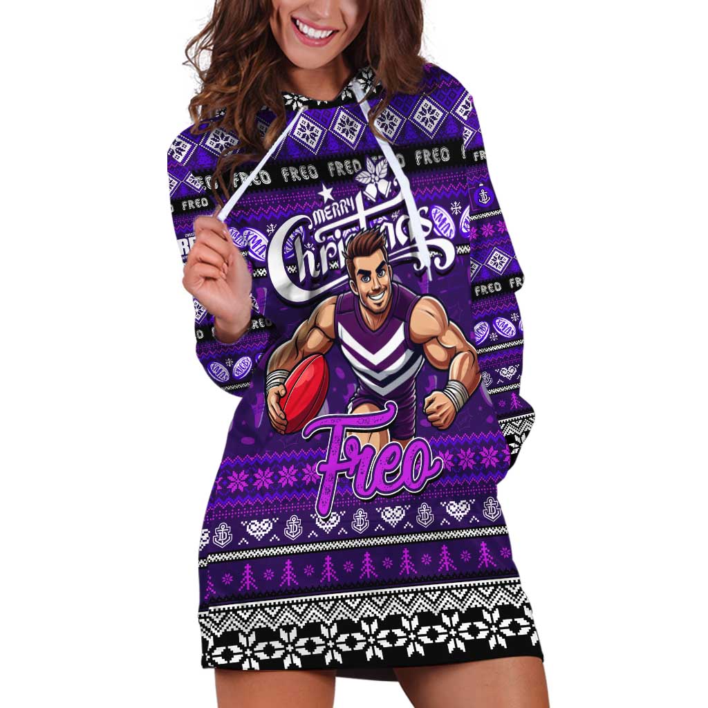 Personalized Freo Rugby Xmas Hoodie Dress Australia AFL Mascot