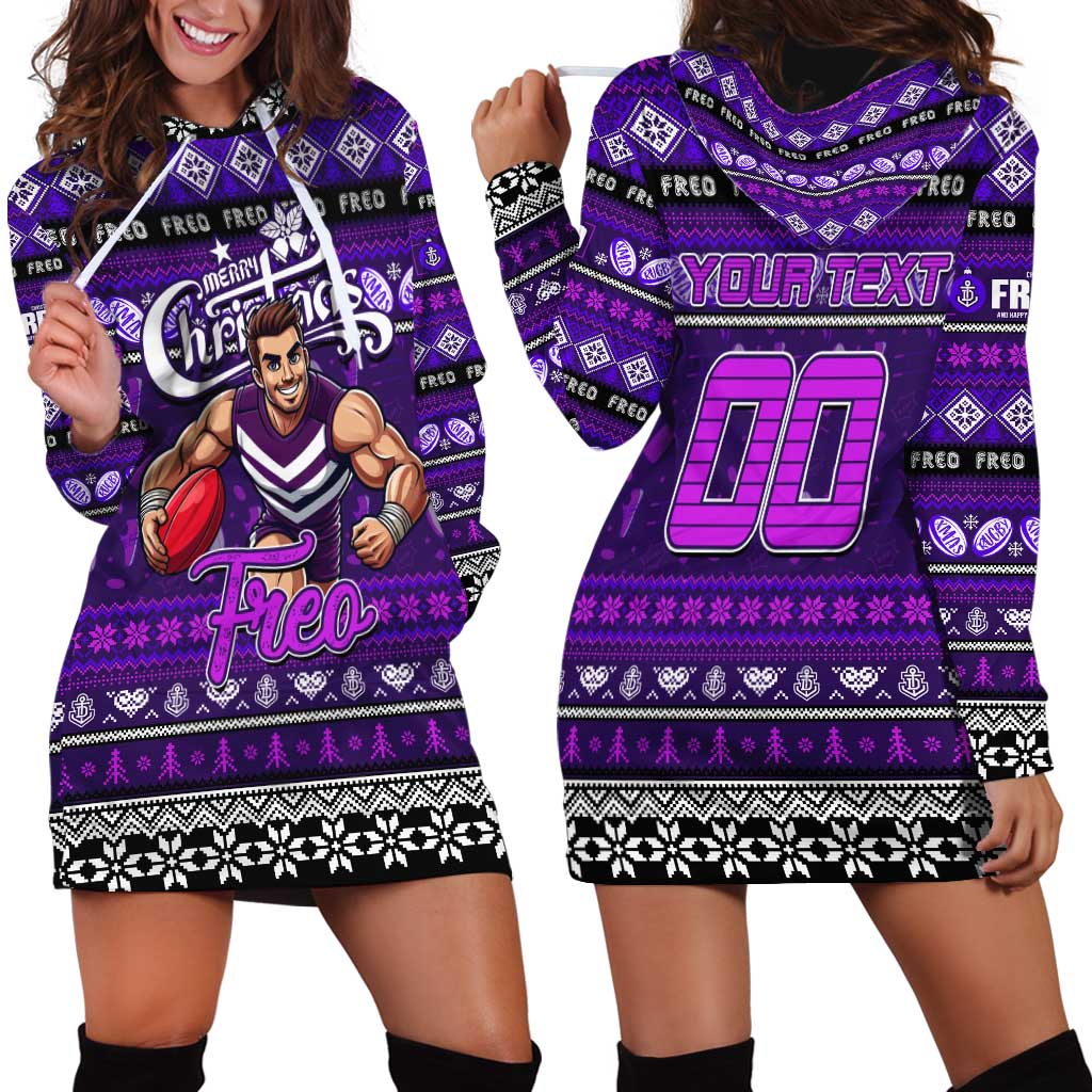 Personalized Freo Rugby Xmas Hoodie Dress Australia AFL Mascot