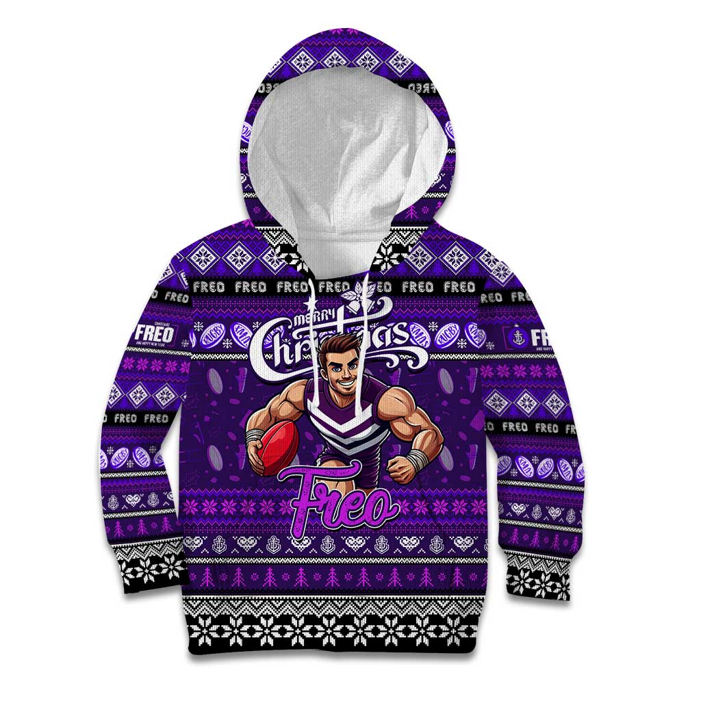 Personalized Freo Rugby Xmas Kid Hoodie Australia AFL Mascot