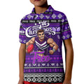 Personalized Freo Rugby Xmas Kid Polo Shirt Australia AFL Mascot
