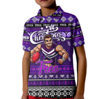 Personalized Freo Rugby Xmas Kid Polo Shirt Australia AFL Mascot