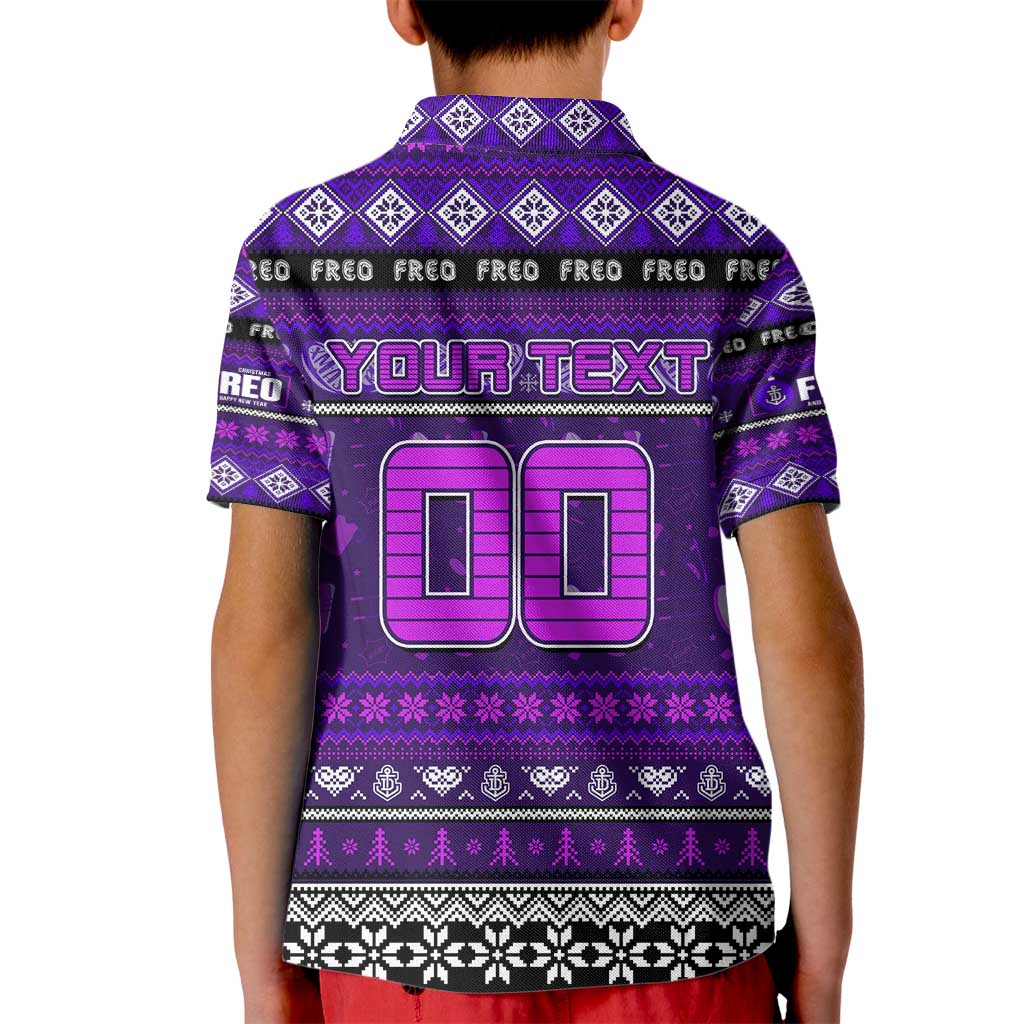 Personalized Freo Rugby Xmas Kid Polo Shirt Australia AFL Mascot