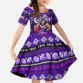 Personalized Freo Rugby Xmas Kid Short Sleeve Dress Australia AFL Mascot