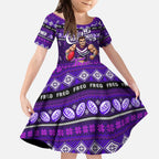 Personalized Freo Rugby Xmas Kid Short Sleeve Dress Australia AFL Mascot
