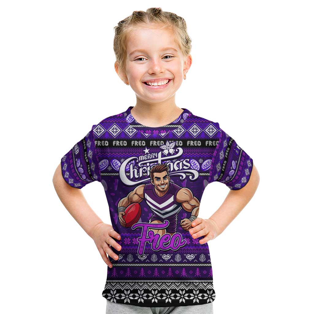 Personalized Freo Rugby Xmas Kid T Shirt Australia AFL Mascot