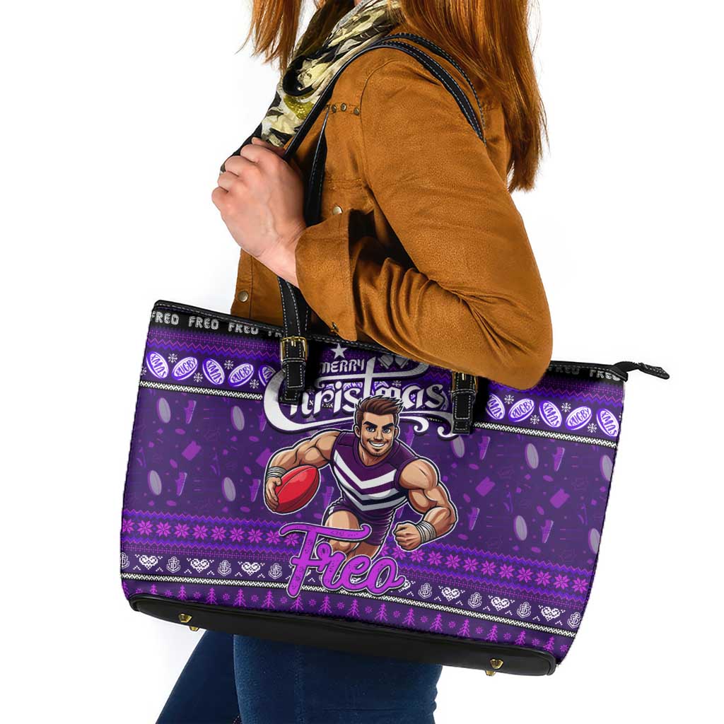 Freo Football Xmas Leather Tote Bag Australia AFL Mascot