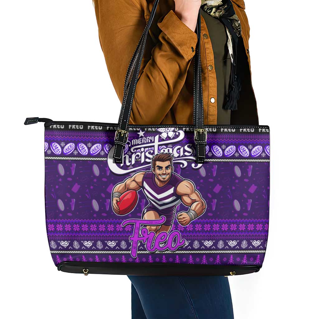 Freo Football Xmas Leather Tote Bag Australia AFL Mascot