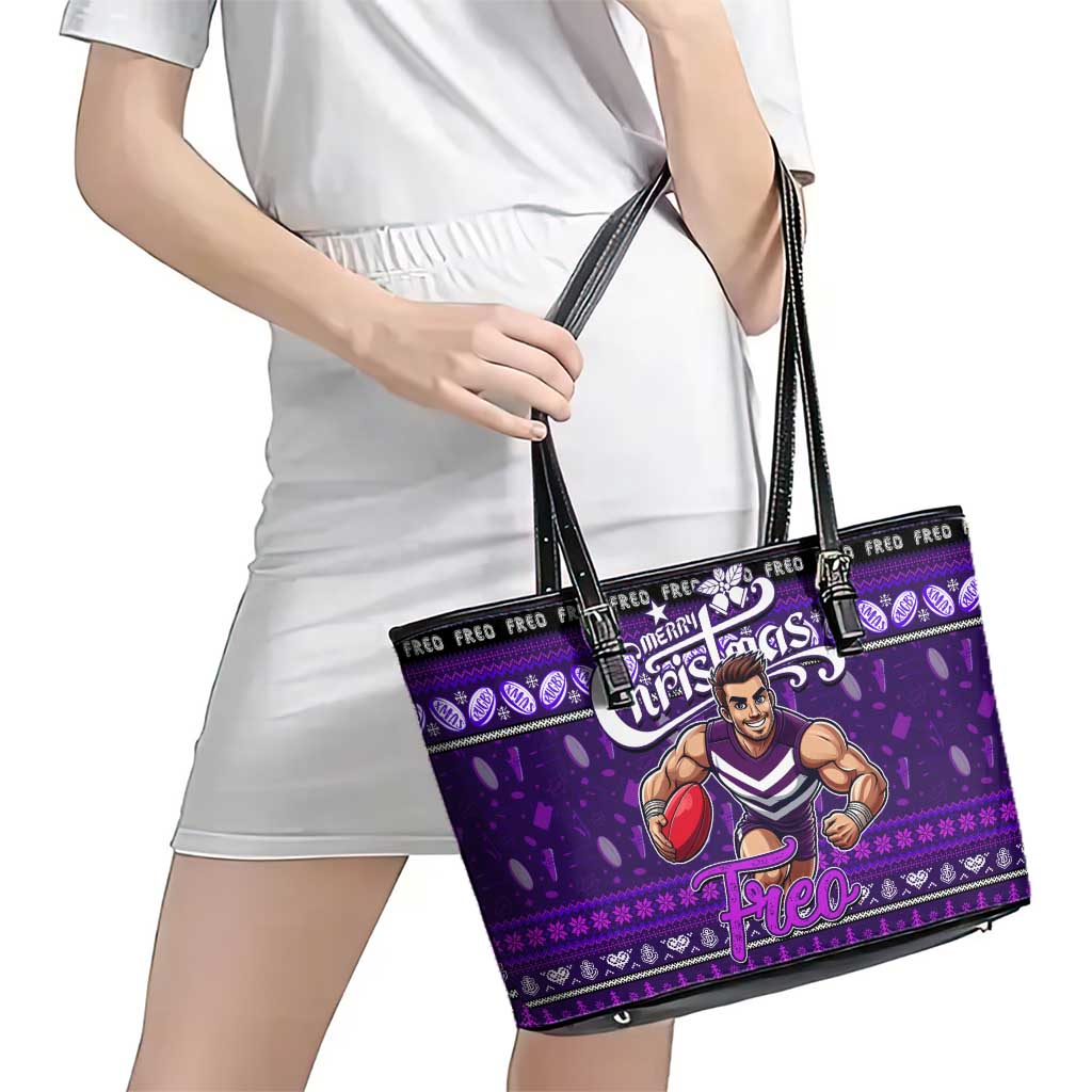Freo Football Xmas Leather Tote Bag Australia AFL Mascot