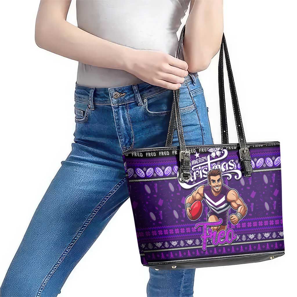 Freo Football Xmas Leather Tote Bag Australia AFL Mascot