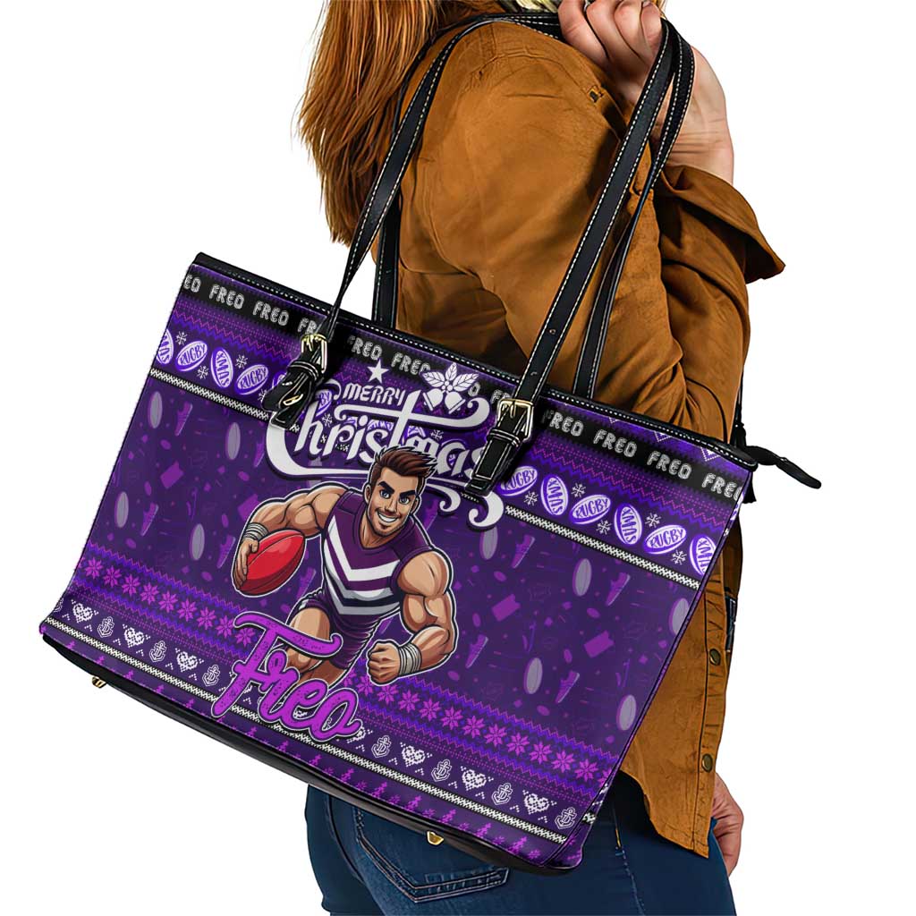 Freo Football Xmas Leather Tote Bag Australia AFL Mascot