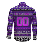 Personalized Freo Rugby Xmas Long Sleeve Button Shirt Australia AFL Mascot