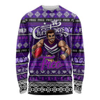 Personalized Freo Rugby Xmas Long Sleeve Shirt Australia AFL Mascot