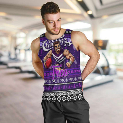 Personalized Freo Rugby Xmas Men Tank Top Australia AFL Mascot