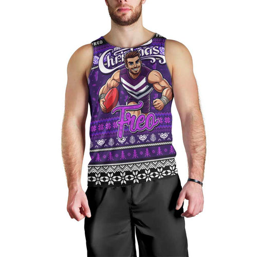 Personalized Freo Rugby Xmas Men Tank Top Australia AFL Mascot