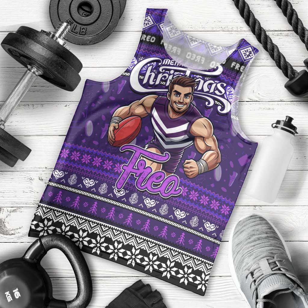 Personalized Freo Rugby Xmas Men Tank Top Australia AFL Mascot