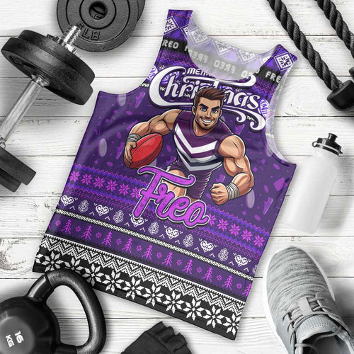 Personalized Freo Rugby Xmas Men Tank Top Australia AFL Mascot