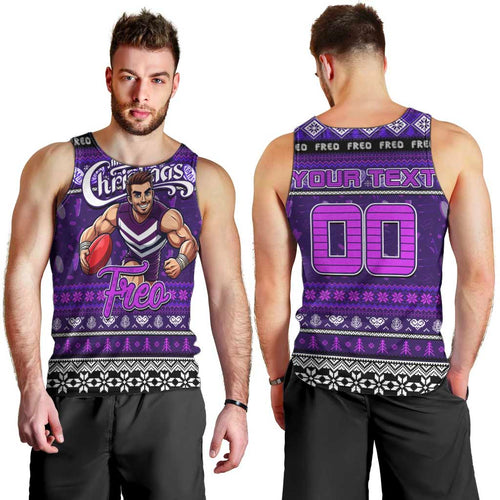 Personalized Freo Rugby Xmas Men Tank Top Australia AFL Mascot