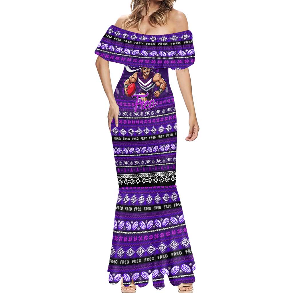 Personalized Freo Rugby Xmas Mermaid Dress Australia AFL Mascot