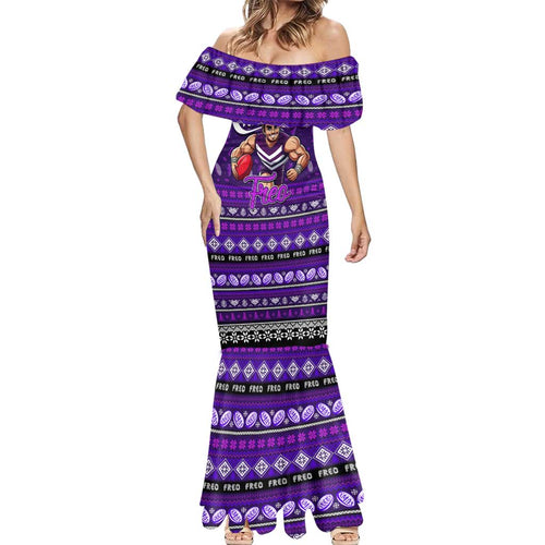 Personalized Freo Rugby Xmas Mermaid Dress Australia AFL Mascot