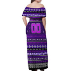 Personalized Freo Rugby Xmas Off Shoulder Maxi Dress Australia AFL Mascot