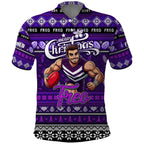 Personalized Freo Rugby Xmas Polo Shirt Australia AFL Mascot