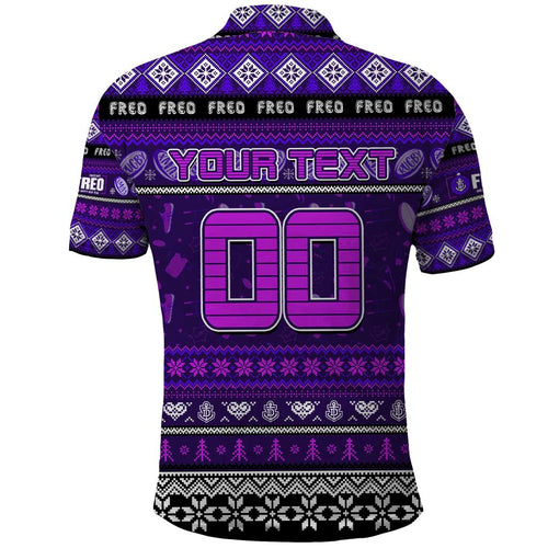 Personalized Freo Rugby Xmas Polo Shirt Australia AFL Mascot