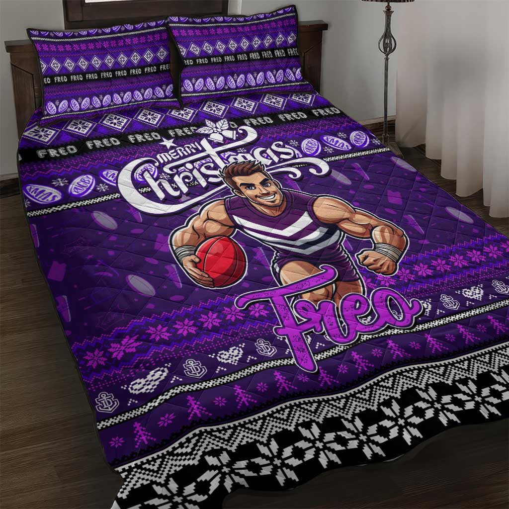 Freo Football Xmas Quilt Bed Set Australia AFL Mascot