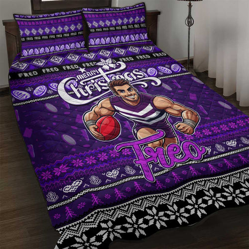 Freo Football Xmas Quilt Bed Set Australia AFL Mascot