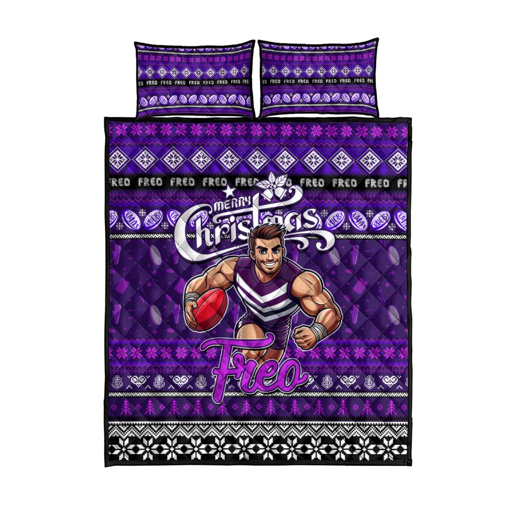 Freo Football Xmas Quilt Bed Set Australia AFL Mascot