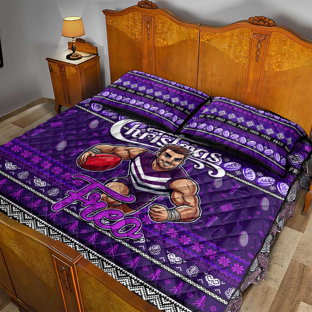 Freo Football Xmas Quilt Bed Set Australia AFL Mascot