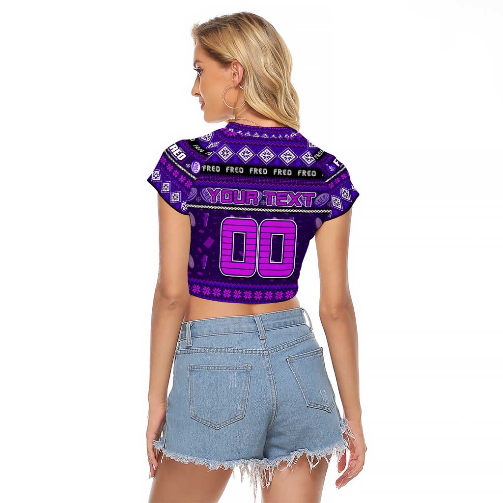 Personalized Freo Rugby Xmas Raglan Cropped T Shirt Australia AFL Mascot