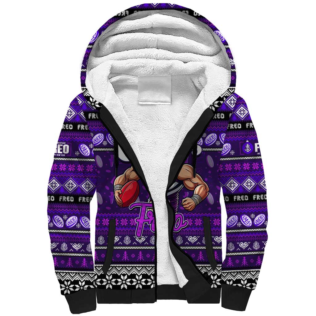 Personalized Freo Rugby Xmas Sherpa Hoodie Australia AFL Mascot