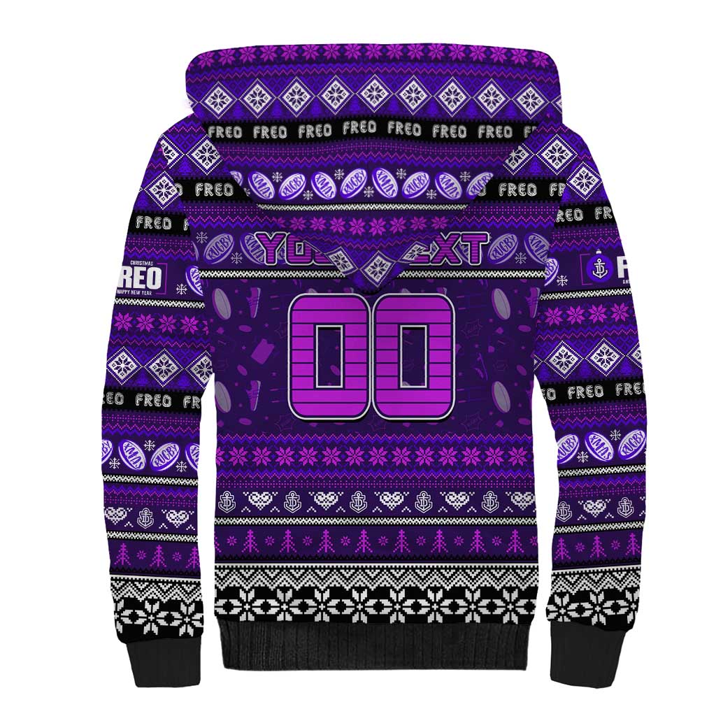 Personalized Freo Rugby Xmas Sherpa Hoodie Australia AFL Mascot