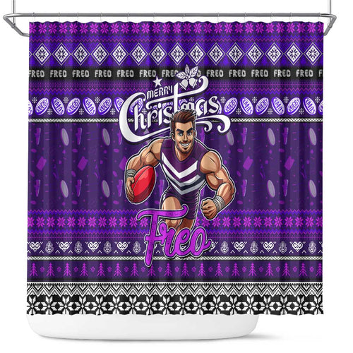 Freo Football Xmas Shower Curtain Australia AFL Mascot