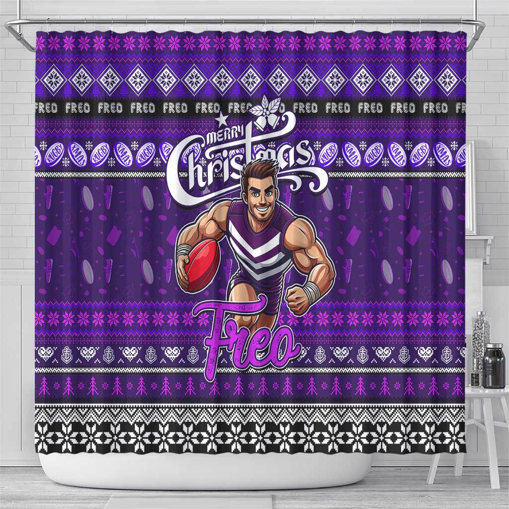 Freo Football Xmas Shower Curtain Australia AFL Mascot