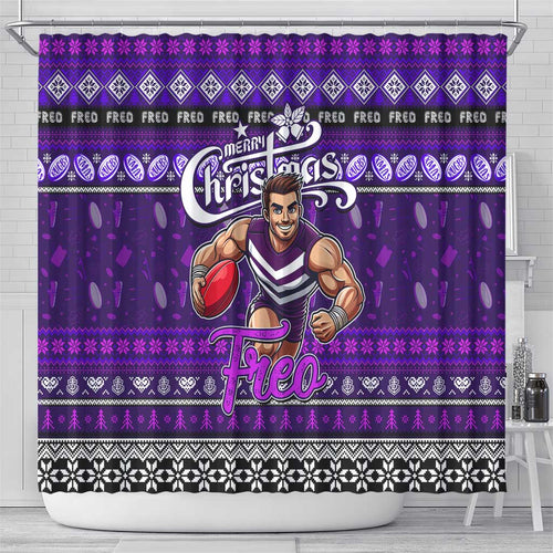 Freo Football Xmas Shower Curtain Australia AFL Mascot