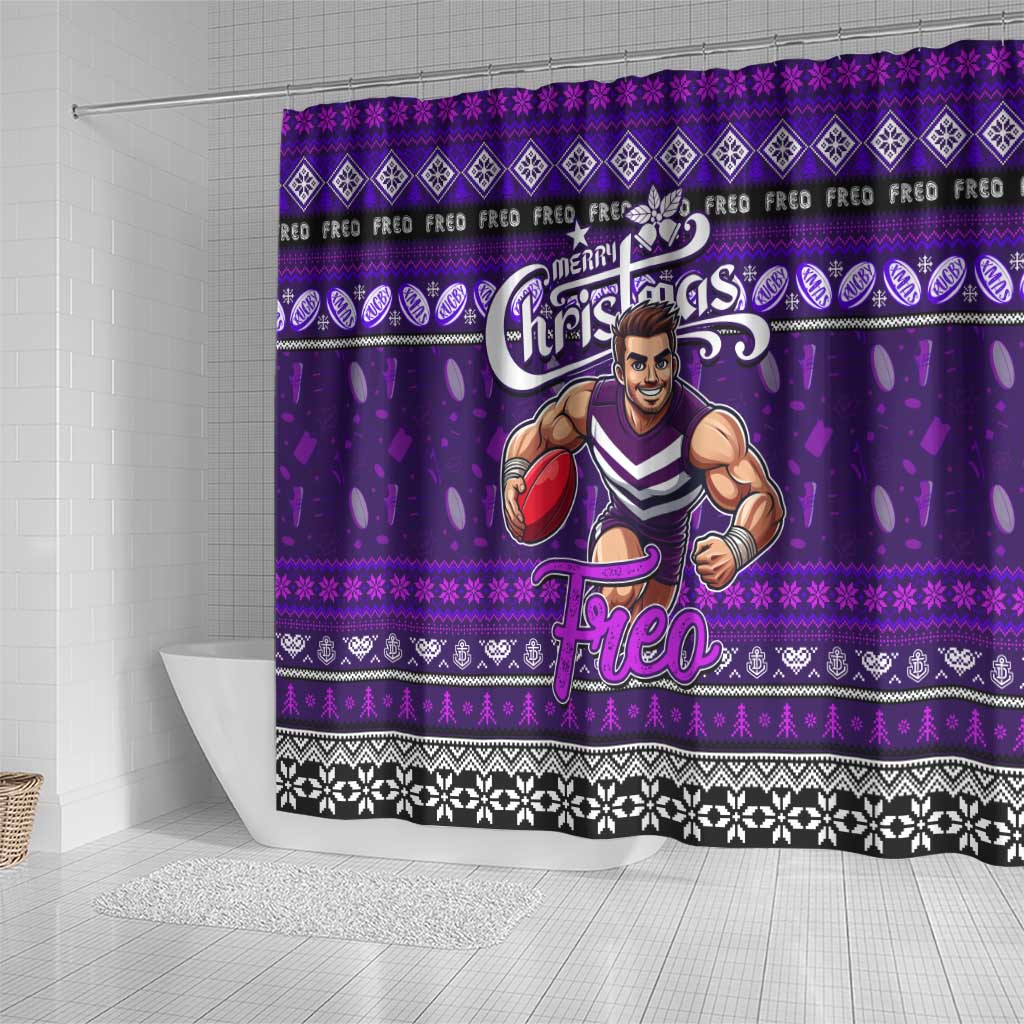 Freo Football Xmas Shower Curtain Australia AFL Mascot