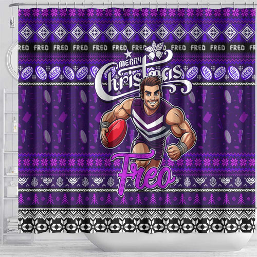 Freo Football Xmas Shower Curtain Australia AFL Mascot