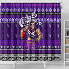 Freo Football Xmas Shower Curtain Australia AFL Mascot