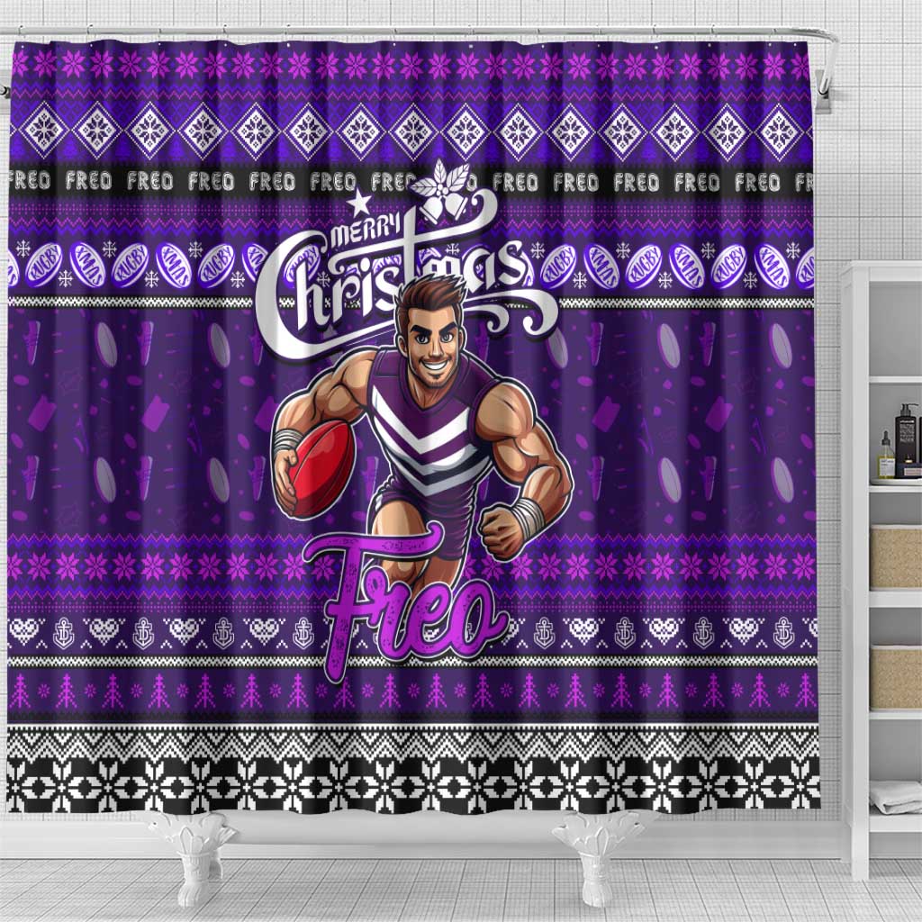 Freo Football Xmas Shower Curtain Australia AFL Mascot