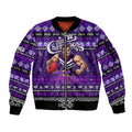Personalized Freo Rugby Xmas Sleeve Zip Bomber Jacket Australia AFL Mascot