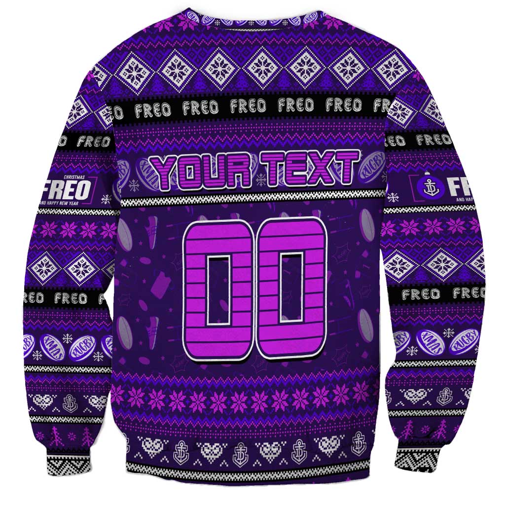 Personalized Freo Rugby Xmas Sweatshirt Australia AFL Mascot