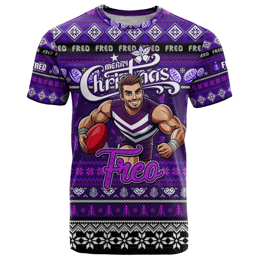 Personalized Freo Rugby Xmas T Shirt Australia AFL Mascot