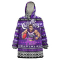 Personalized Freo Rugby Xmas Wearable Blanket Hoodie Australia AFL Mascot