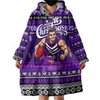 Personalized Freo Rugby Xmas Wearable Blanket Hoodie Australia AFL Mascot