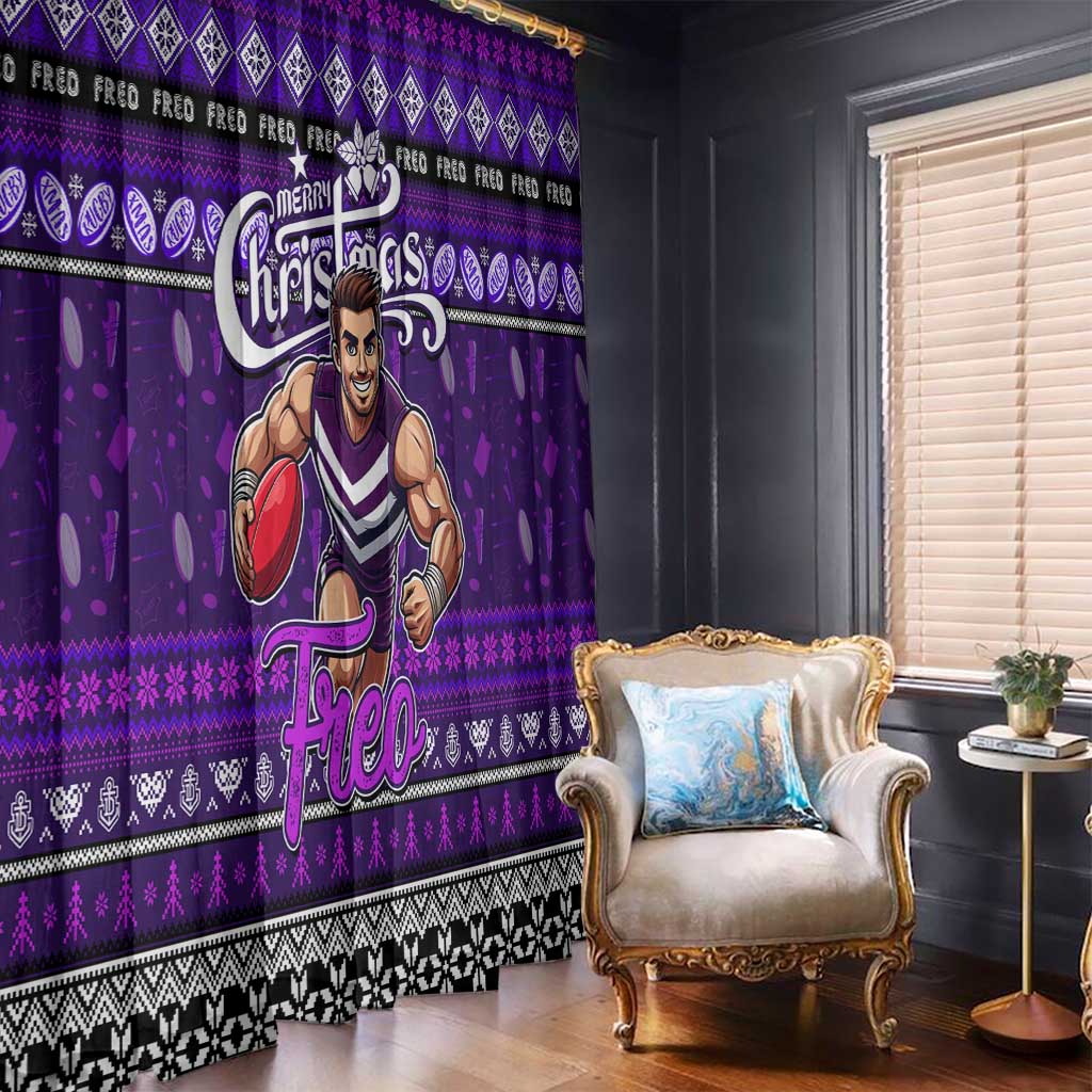 Freo Football Xmas Window Curtain Australia AFL Mascot